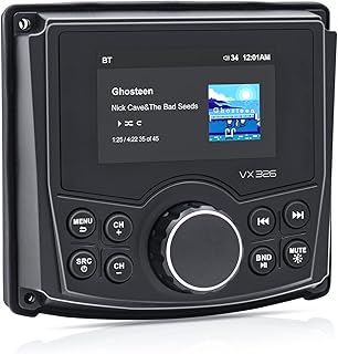 Herdio 3 Inches Marine Radio Bluetooth Waterproof, UTV Marine Stereo Receiver,Gauge Style Head Unit, Perfect for Marine,ATV, Boat, RZR
