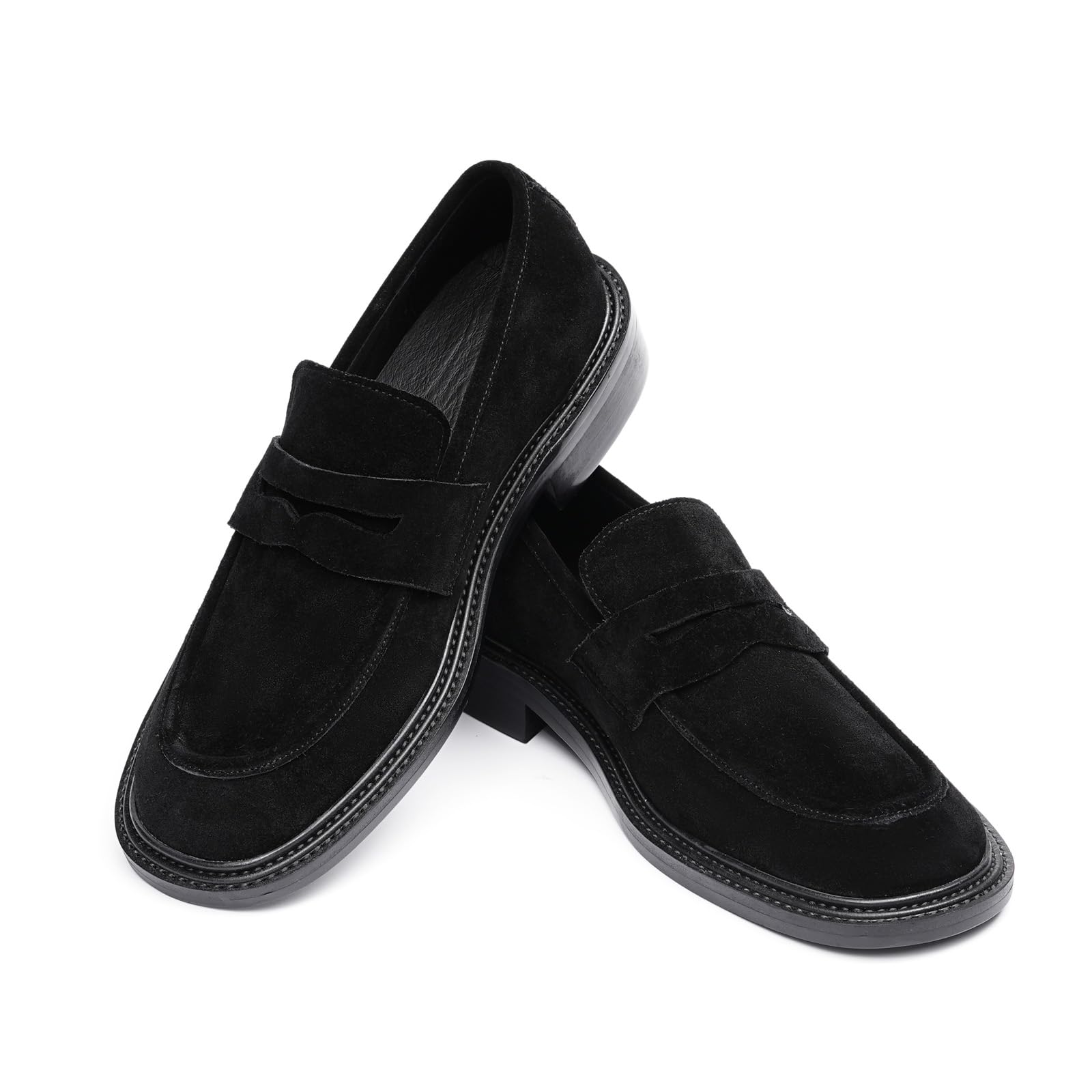 Mocasines Casuales en Cuero de Ante para Hombres Zapatos de Vestir Slip On Formales