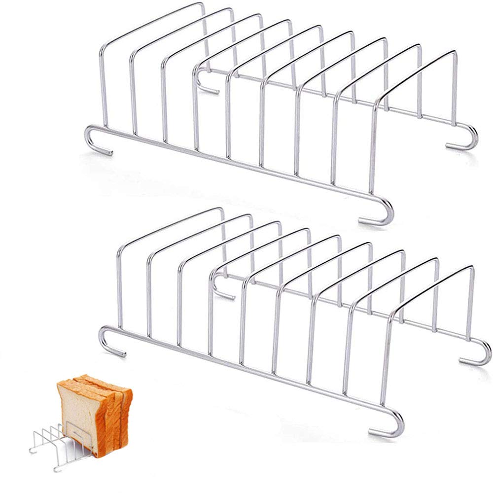 Griglie Per Toast In Acciaio Inox - 2 Pezzi, 8 Fessure, Rack Per Pane Tostato, Per Tavola Calda