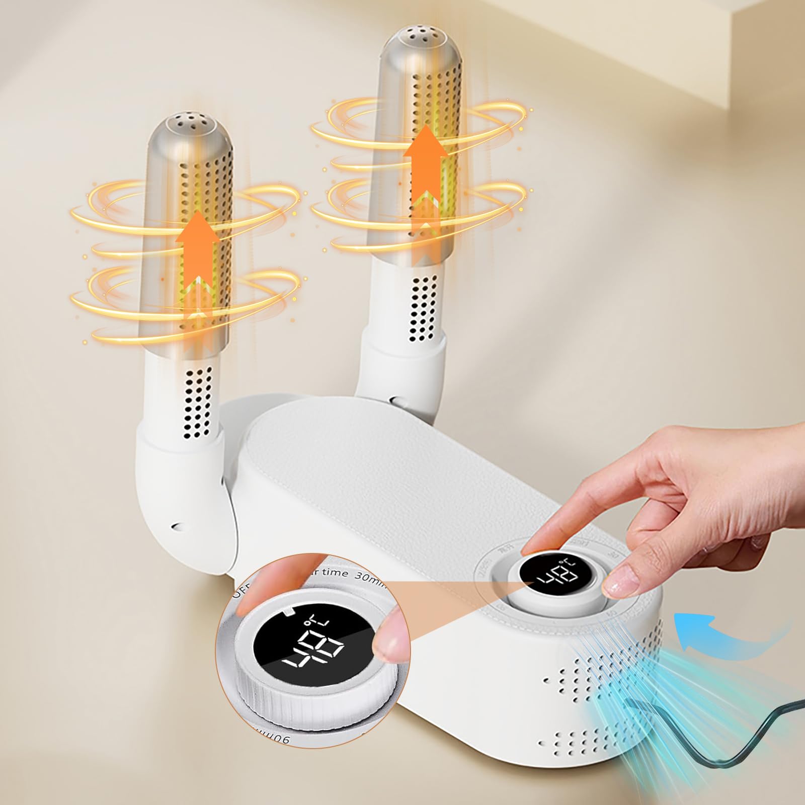 WDKXCN Elektrischer Schuhtrockner Mit UV-Licht - 30-120 Min Timer Für Schuhe & Handschuhe