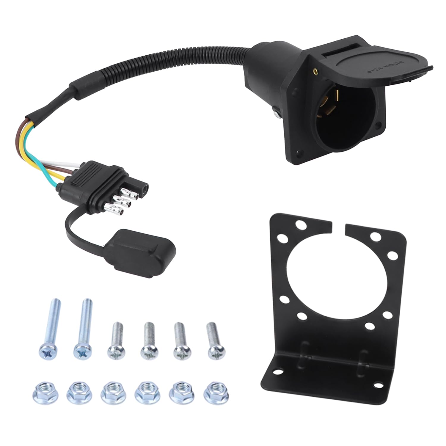 Amazon.com: GZZTORES 4 Pin to 7 Pin Trailer Adapter, 4 Way Flat to 7