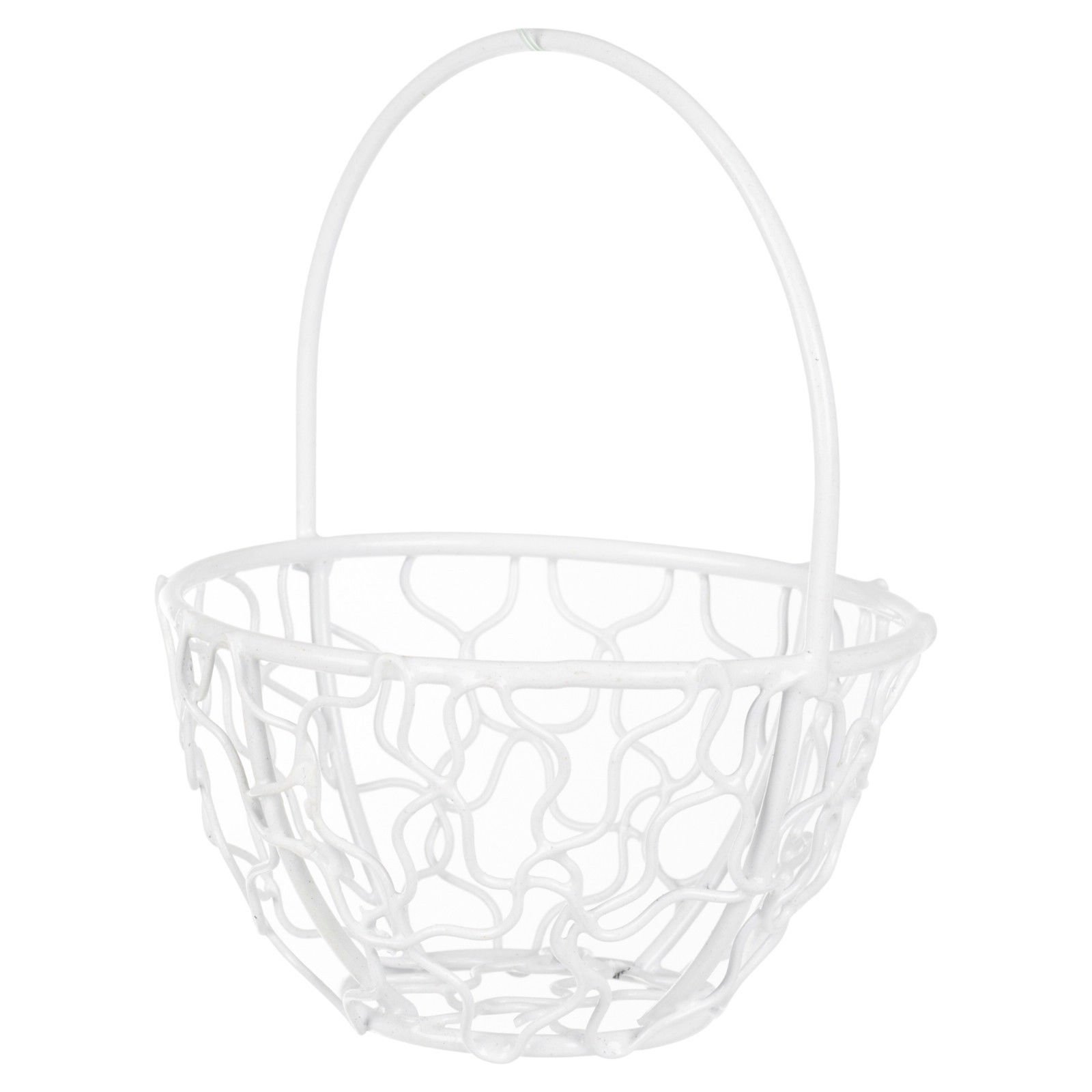 Urbnliving Round White Small Wire Mesh Basket