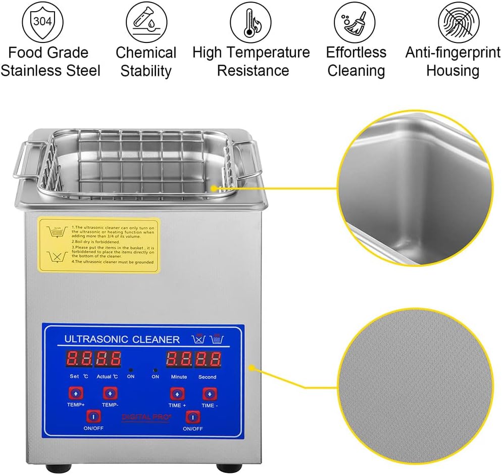 Professional Ultrasonic Cleaner, 1.3l/2l/3l/4l/6l/10l/14l/15l/22l/30l Ultrasonic Cleaning Machine For Stainless Steel With Digital Timer And Heater, For Glasses/Jewelry/Coins,22L