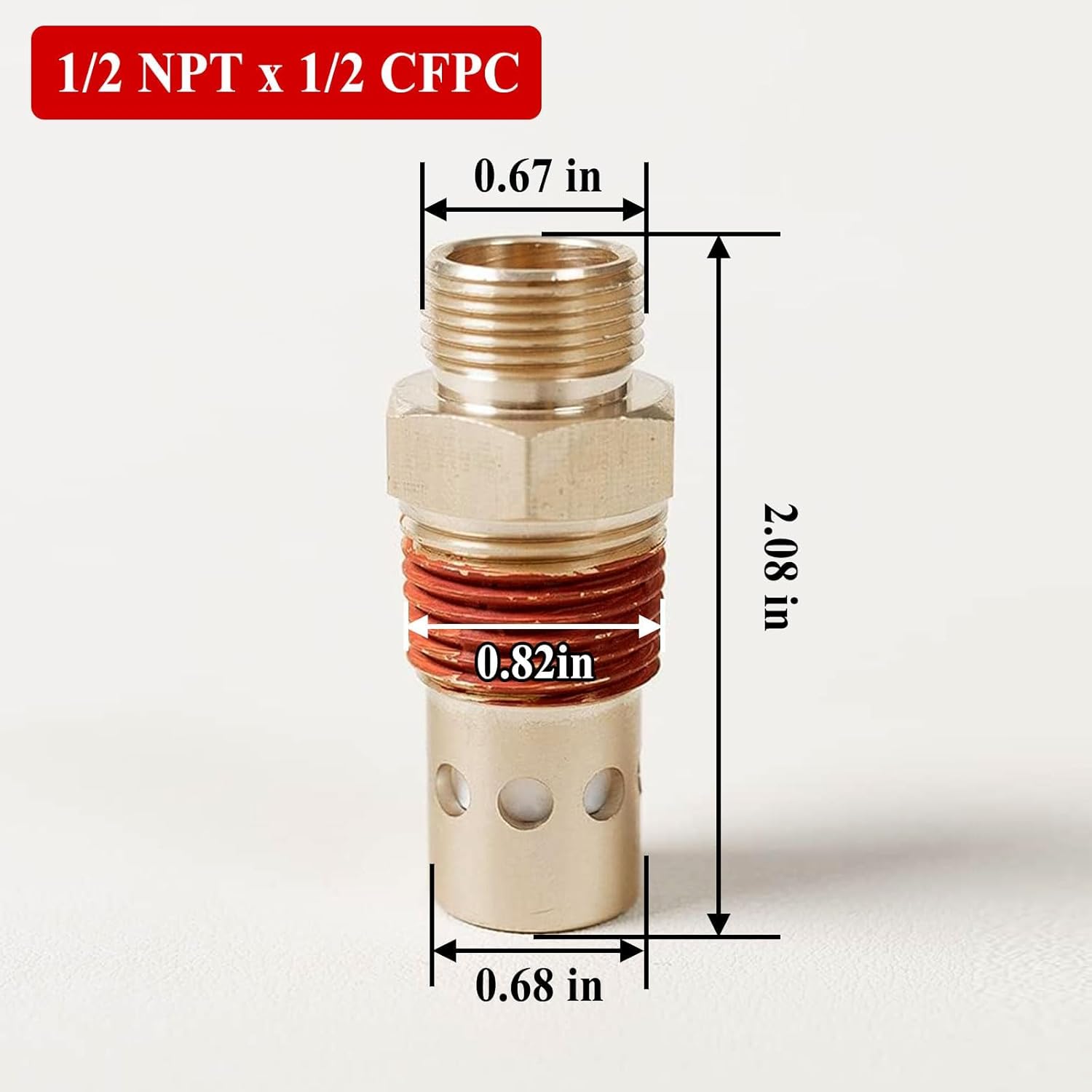 CAC-437-2 エアコンプレッサーチェックバルブ 真鍮 1/2 NPT &amp; 1/2 CFPC継手 バルブ交換用 0.75