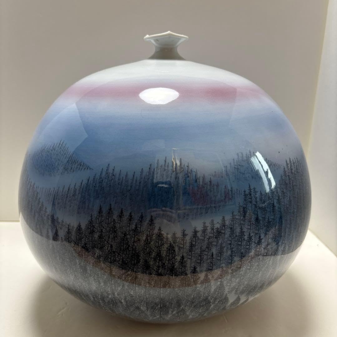 藤井朱明 「朝日」 陰刻銘 高さ約30センチ 名品 朱明窯 日展入選多数