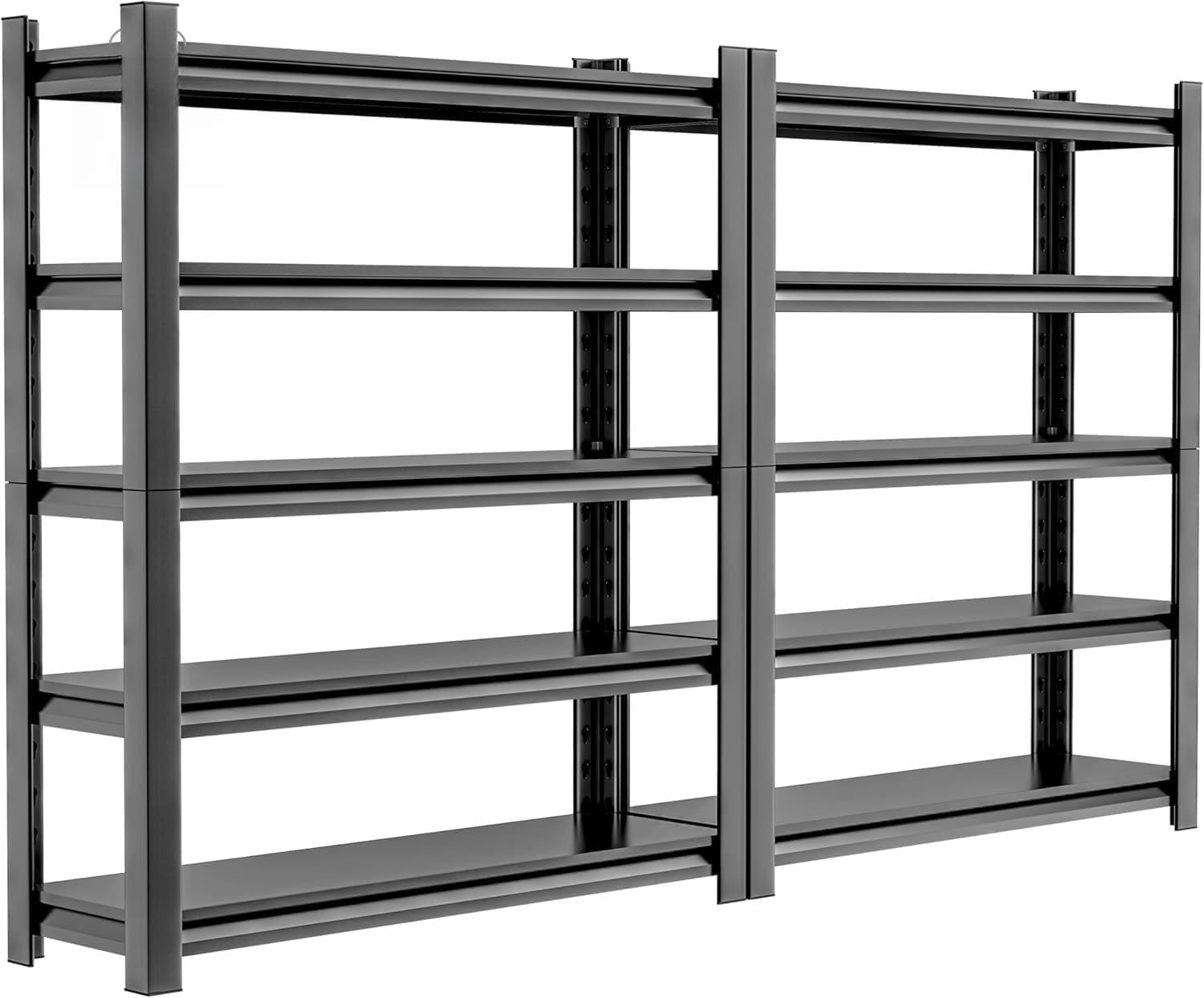 2 Set Garage Shelving Unit 78" H3000bls Heavy Duty Storage Shelves Easy Assembly 5 Tier Adjustable Metal Steel Utility Shelf Rack