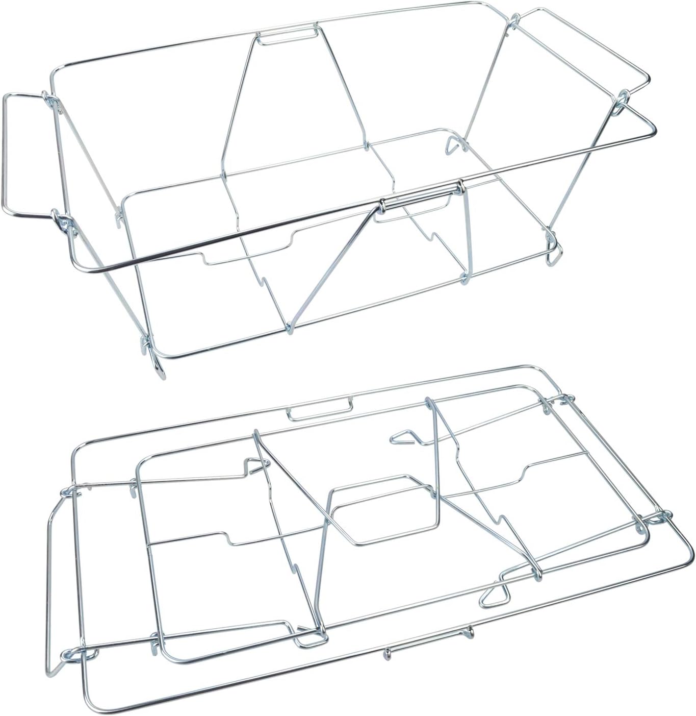 Chafer Stand Folding Chafing Stand Pack of 2 Chrome Wire Rack - Super Sturdy Foldable Buffet Chafer Food Warmer Wire Frame, Stand, Rack- Disposable Party accessories