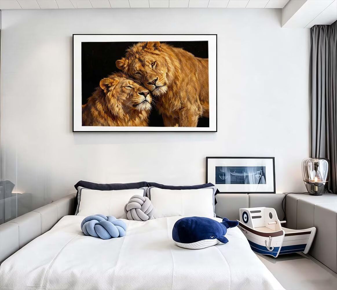 Lew zestaw 2 szt. do malowania diamentowego 5D dla dorosłych, 135 x 100 cm