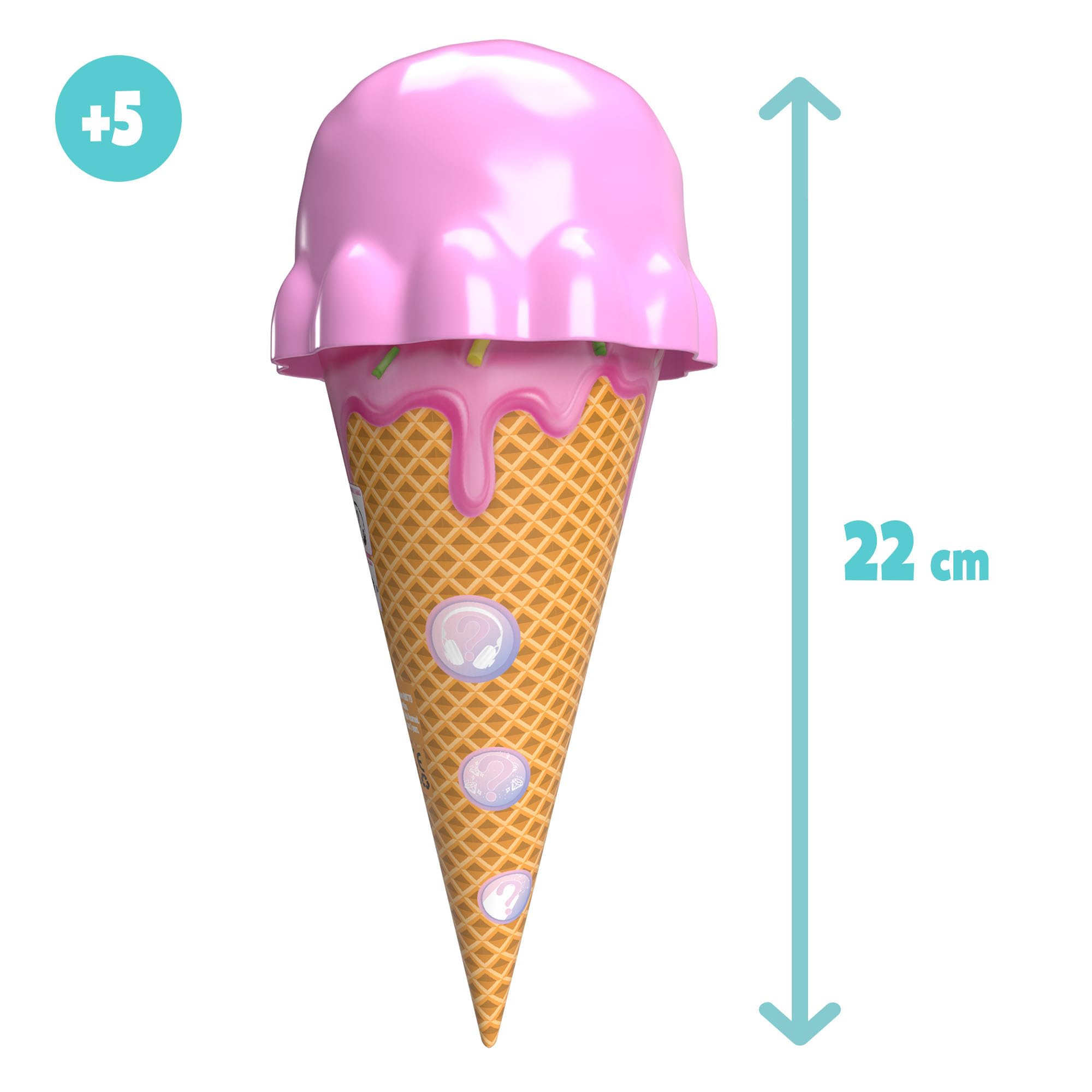 Bizak Ice Surprise Serie 3, Conos de Helado con Unicornios Ultra- Metalizados, con más de 8 sorpresas para Hacer unboxing y Descubrir, customizables y con Slime, (64261234-1)