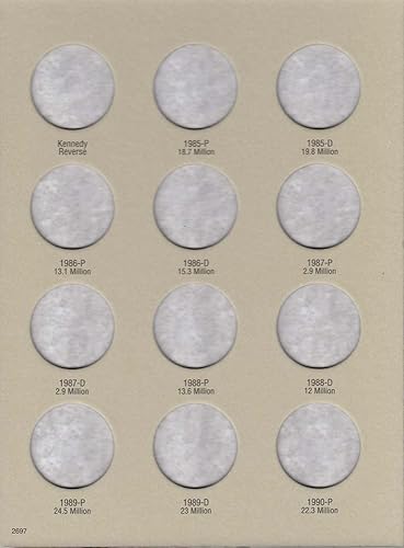 Miniatura 10 de H.E. Harris & Co. Carpeta de monedas de medio dólar John F. Kennedy 1964  1984 # 2696