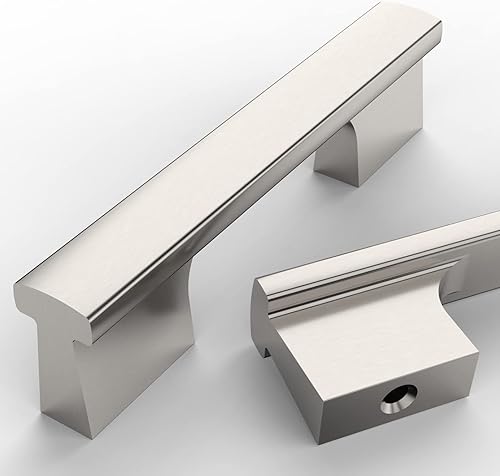 Asidrama - Paquete de 10 tiradores de gabinete de 3 pulgadas (76mm) de níquel satinado cepillado, tiradores de gabinete de níquel satinado, herrajes