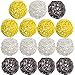 Yaomiao 15 Pieces Wicker Rattan Balls Decorative Orbs Vase Fillers for Craft, Party, Valentine's Day, Wedding Table Decoration, Baby Shower, Aromatherapy Accessories, 1.8 Inch (Yellow Gray White)