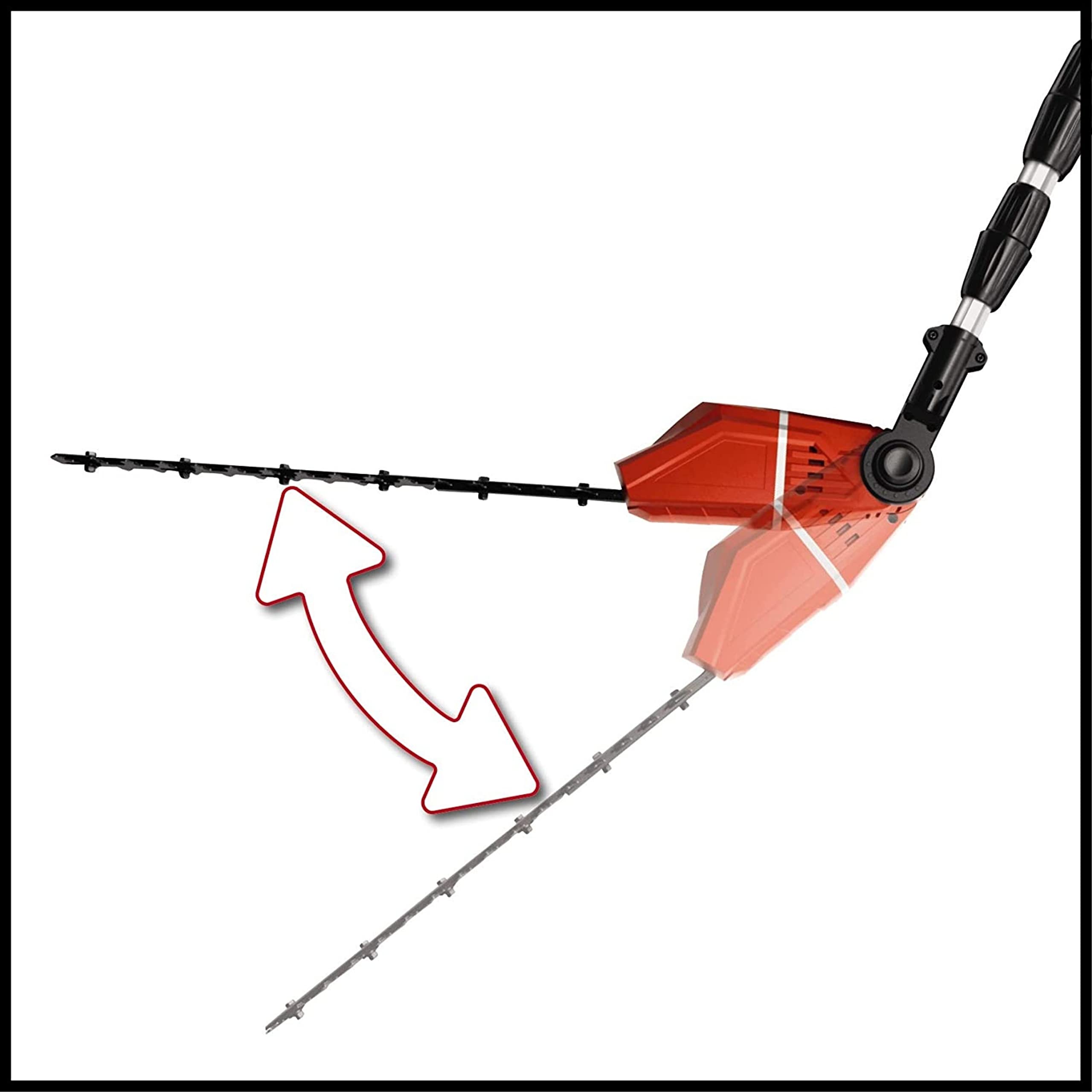 Einhell Cortasetos telescópico a batería, empuñadura adicional, engranaje de metal, arnés, bolsa, incluye 1 batería de 4.0 Ah y cargador individual