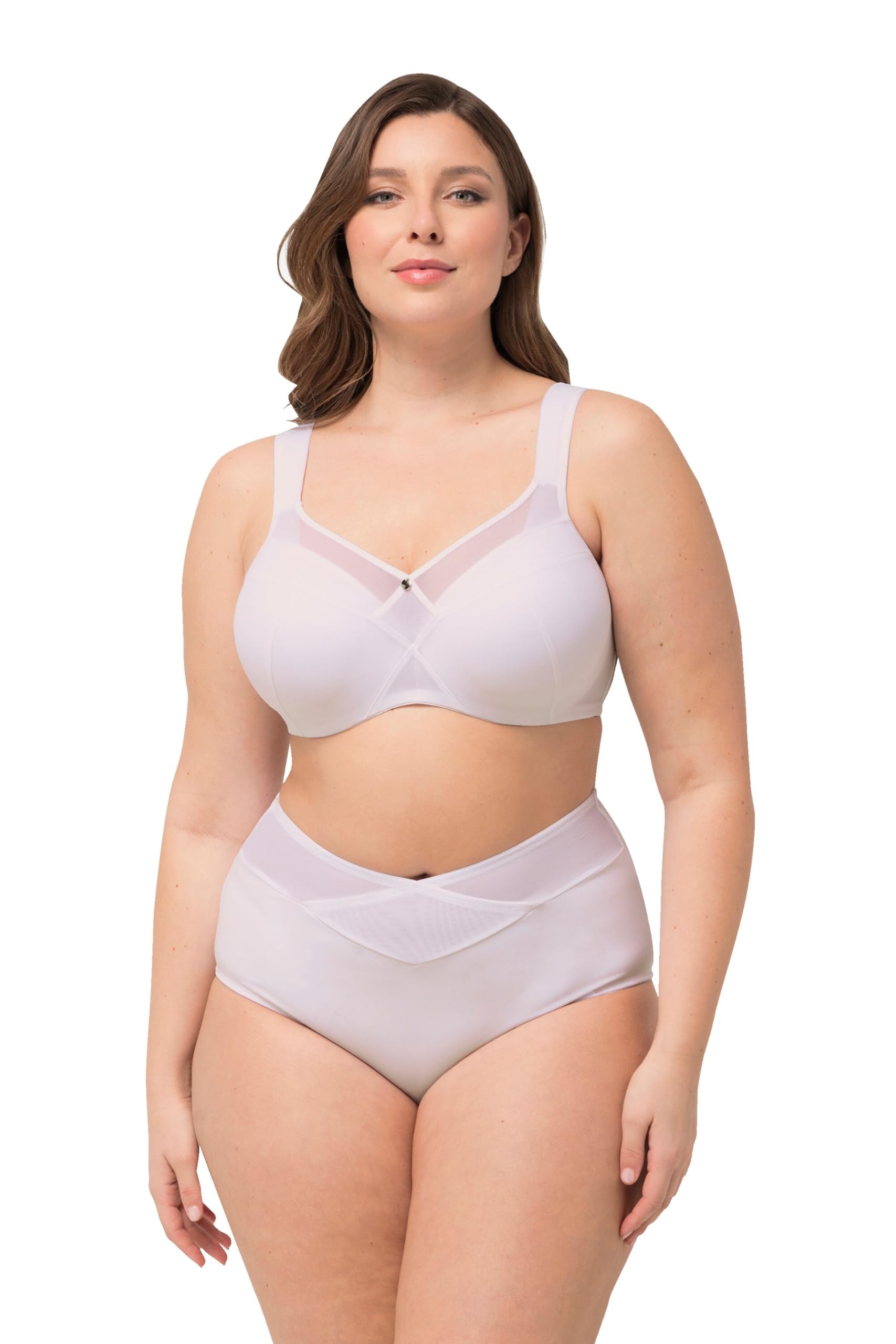 Ulla Popken Damen große Größen Übergrößen Plus Size Bügel-BH, Softschale, Mesh-Einsatz 728703