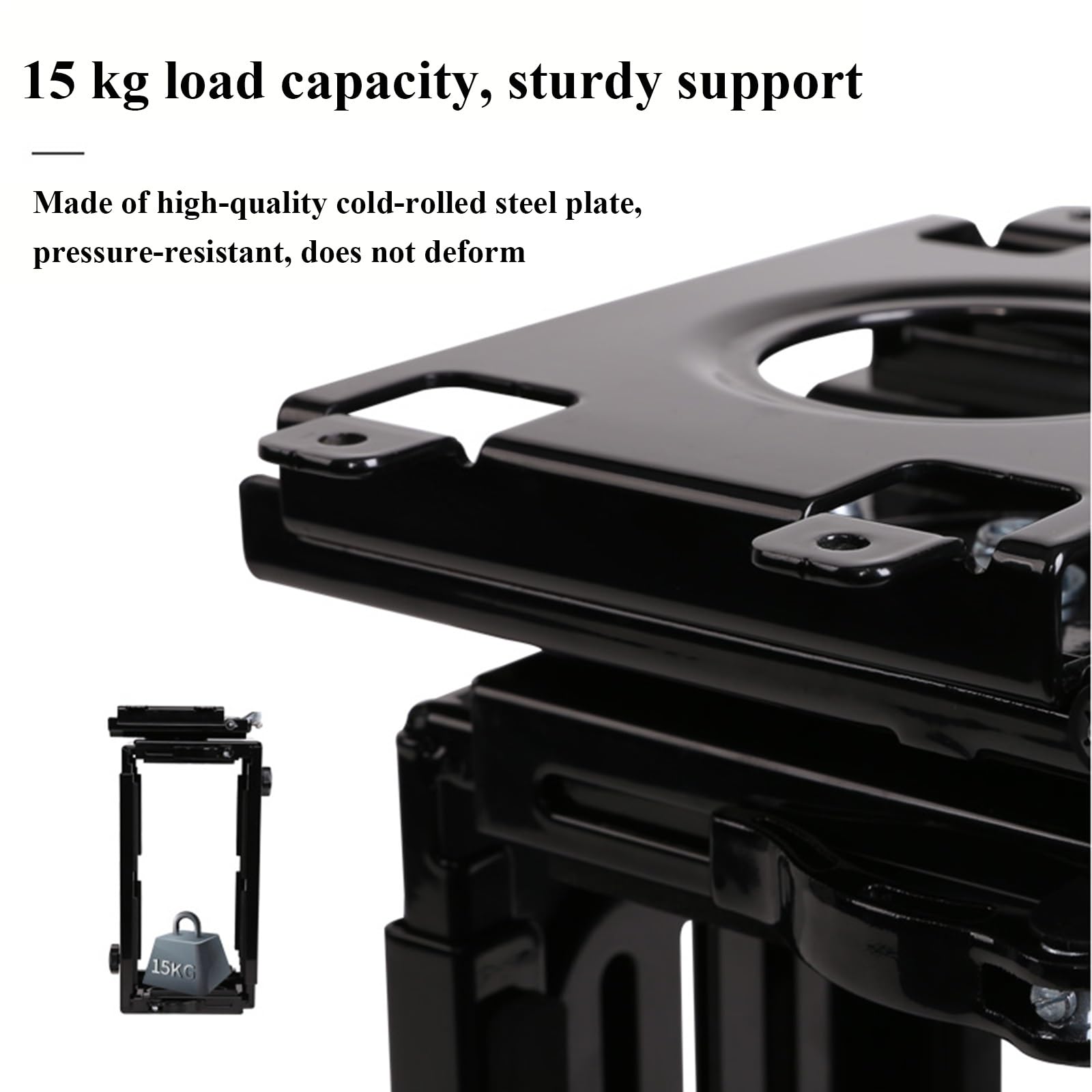 Supporto Universale per Computer, Altezza Regolabile da 33 A 51 Cm, Accessori in Metallo, Supporti Versatili da Fissare sotto La Scrivania o alla Parete