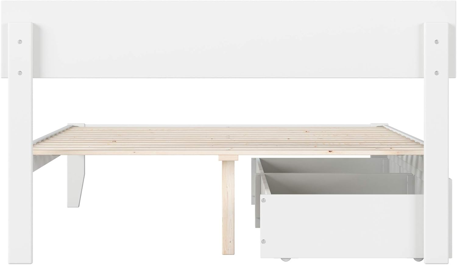 AFI, Boston Bed, Full with Underbed Drawers, White