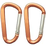 LESHIRY Large Carabiners Keychain 3 Aluminum D Shape Premium Durable D-Ring Carabiner Clip Hook Camping Accessories Snap Link Key Chain (2pack orange)