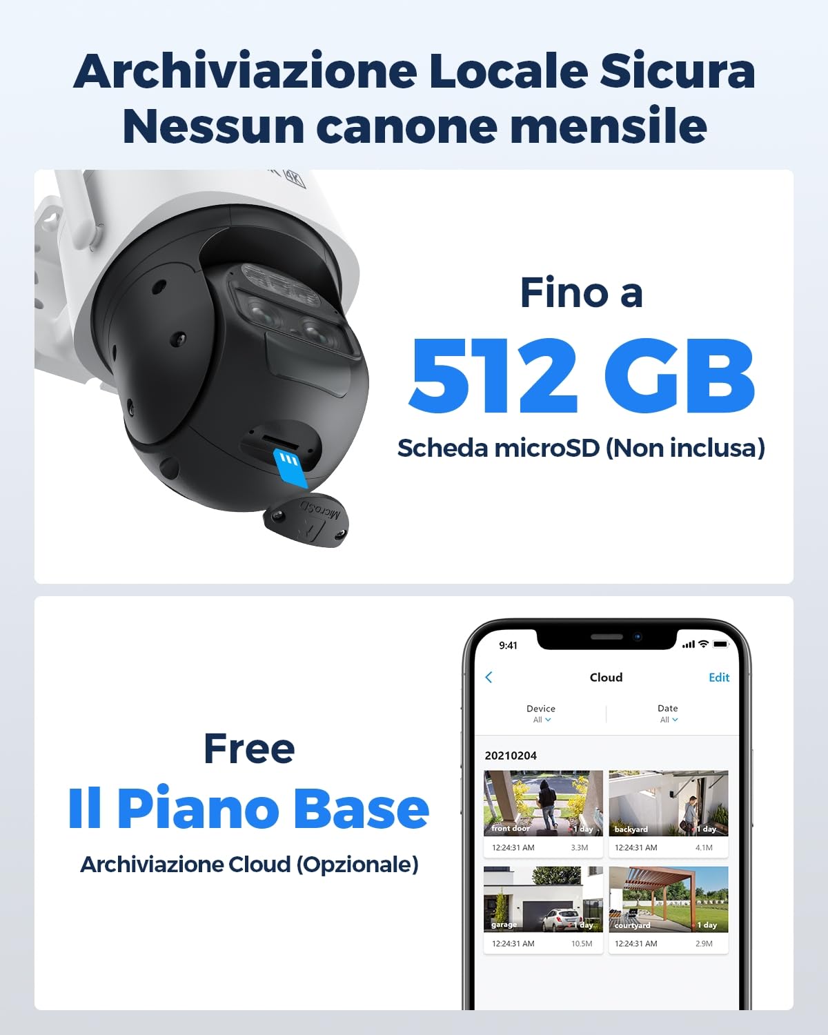 Reolink 4K Telecamera Senza Fili da Esterno a Batteria, 360° PTZ con Pannello Solare, Tracciamento Automatico, Doppia Lente, Visione Notturna a Colori, Rilevamento Intelligente, IP66, Trackmix