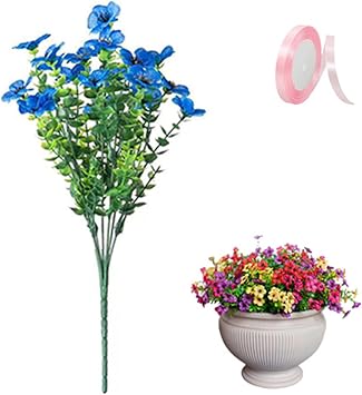 Realistic UV-Resistant Outdoor Flowers Zero Maintenance, Artificial Garden Decor, Realistic Lifelike Floral Decoration for Home, Garden, Porch, Or Office 16, F