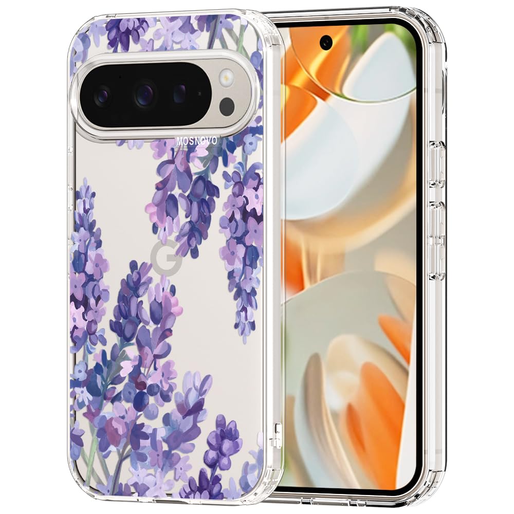 MOSNOVO Case for Google Pixel 9 & Pixel 9 Pro, [Buffertech 6.6ft Military-Grade Drop Protection] [Anti Peel Off Tech] Clear TPU Bumper Phone Case Cover Design - Great Wave — view 121