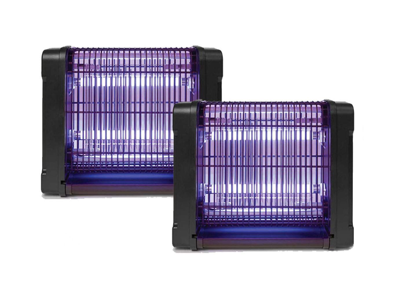 Perel 2er Set elektrische Stechmückenfallen, 360° Insektenvernichter mit UV Licht, Lampen für Räume bis jeweils 30m²
