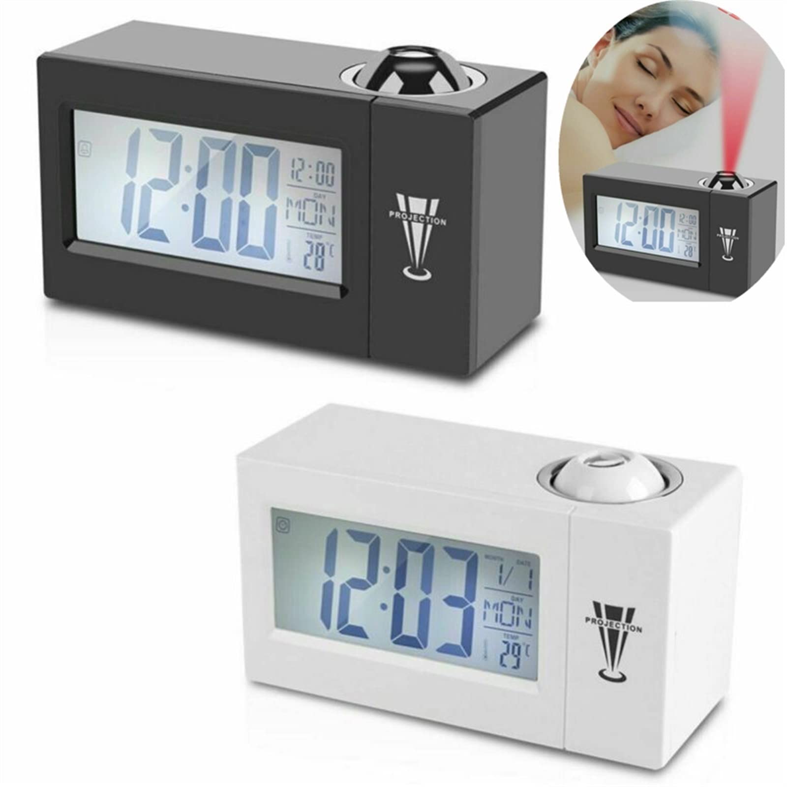 LED デジタル投影目覚まし時計トーキングニキシー電子卓上時計時間投影ベッドサイドウェイクアッププロジェクター時計子供 Amazon.co.jp:  LEDデジタルプロジェクション目覚まし時計トーキングニキシー電子卓上時計、時間投影ベッドサイドウェイクアッププロジェクター付き : ホーム＆キッチン