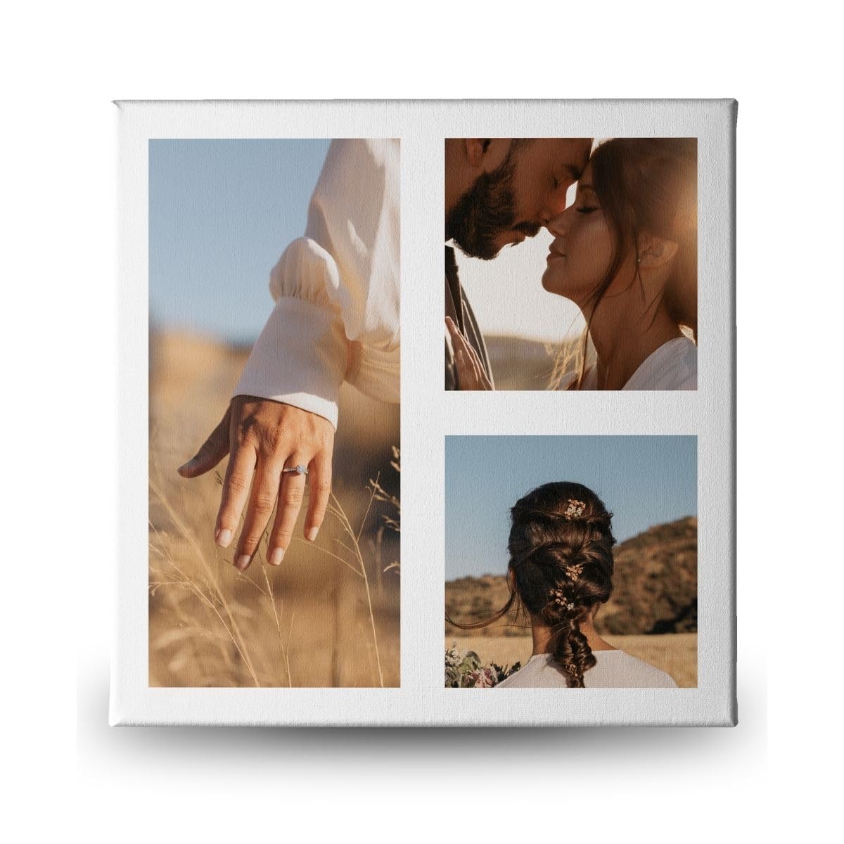 DEREGALOOS Lienzo Personalizado con fotos Collage. Lienzo Cuadrado Personalizado. Marcos de fotos Originales. Marco de fotos para ella. Regalos únicos.