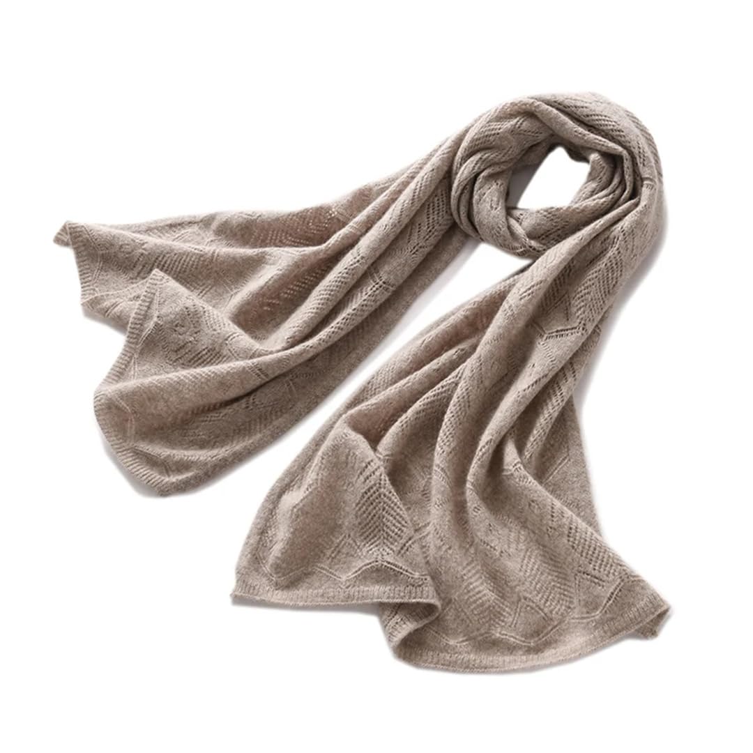 Otoño Invierno Mujeres Cachemira De Punto Bufanda Color Sólido Poncho Hueco Cabos Señora Bufand