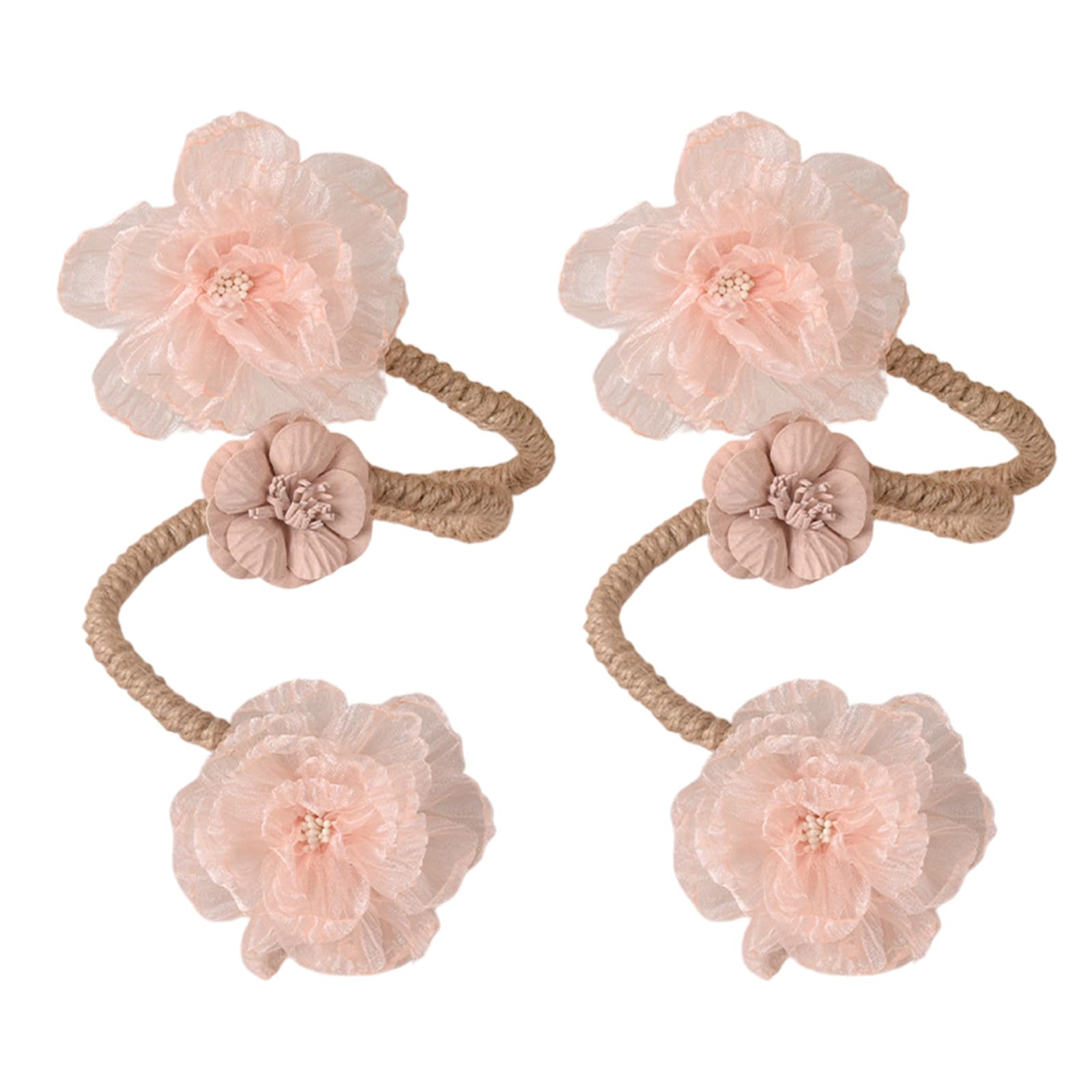 of 2 Metal Rope Window Drapery Holdbacks Clip Elegant Artificial Flower Curtain Tiebacks for Bedroom Nusery Decors Curtain Fasteners