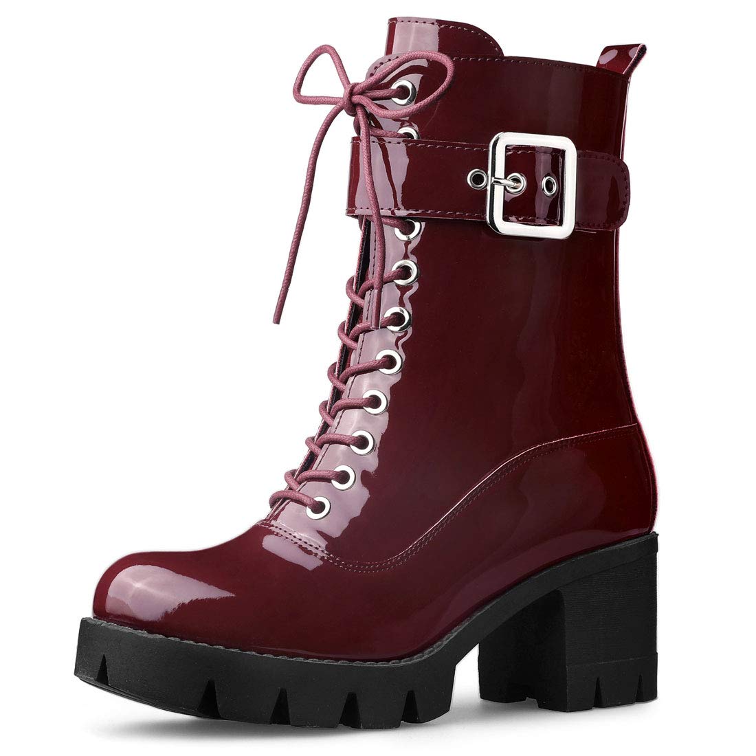 Women's Zip Platform Chunky Heel Combat Boots