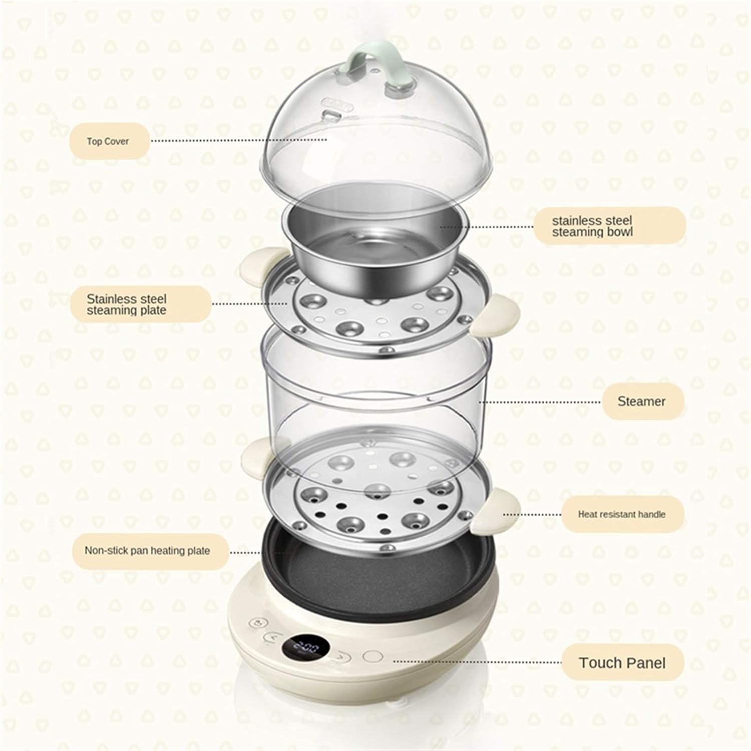 Egg Cooker 14 Capacity Multi-Function Egg Cooker Rapid Egg Boiler with Auto Shut Off Household Functional Egg Steamer Suitable for Boiled Eggs