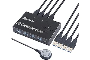 USB 3.0 Switch Selector, Effortlessly Control up to 4 Devices with a Single Switch