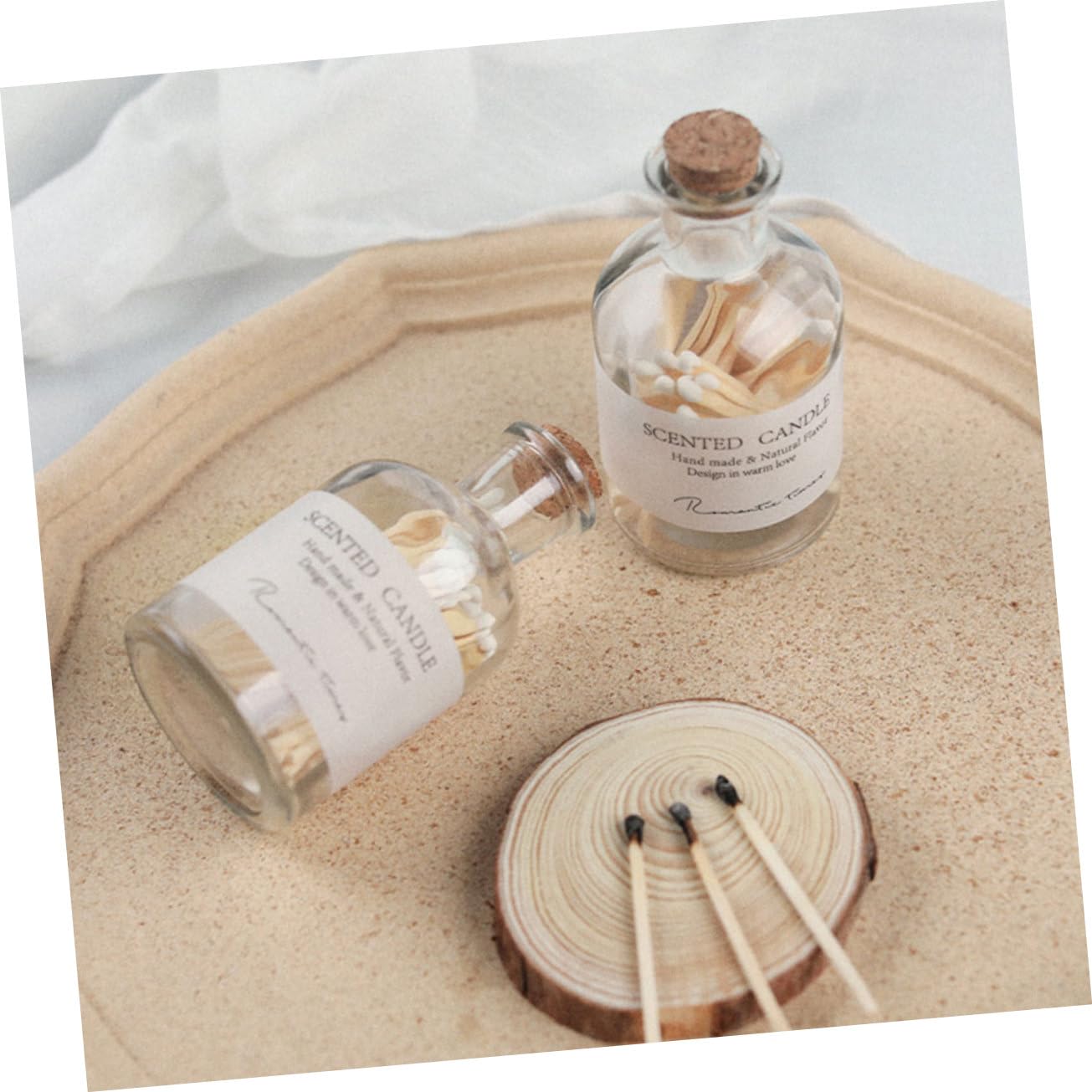 Amosfun 4 pezzi Fiammiferi Barattolo per Candele Aromatiche Decorativi per e Domestici