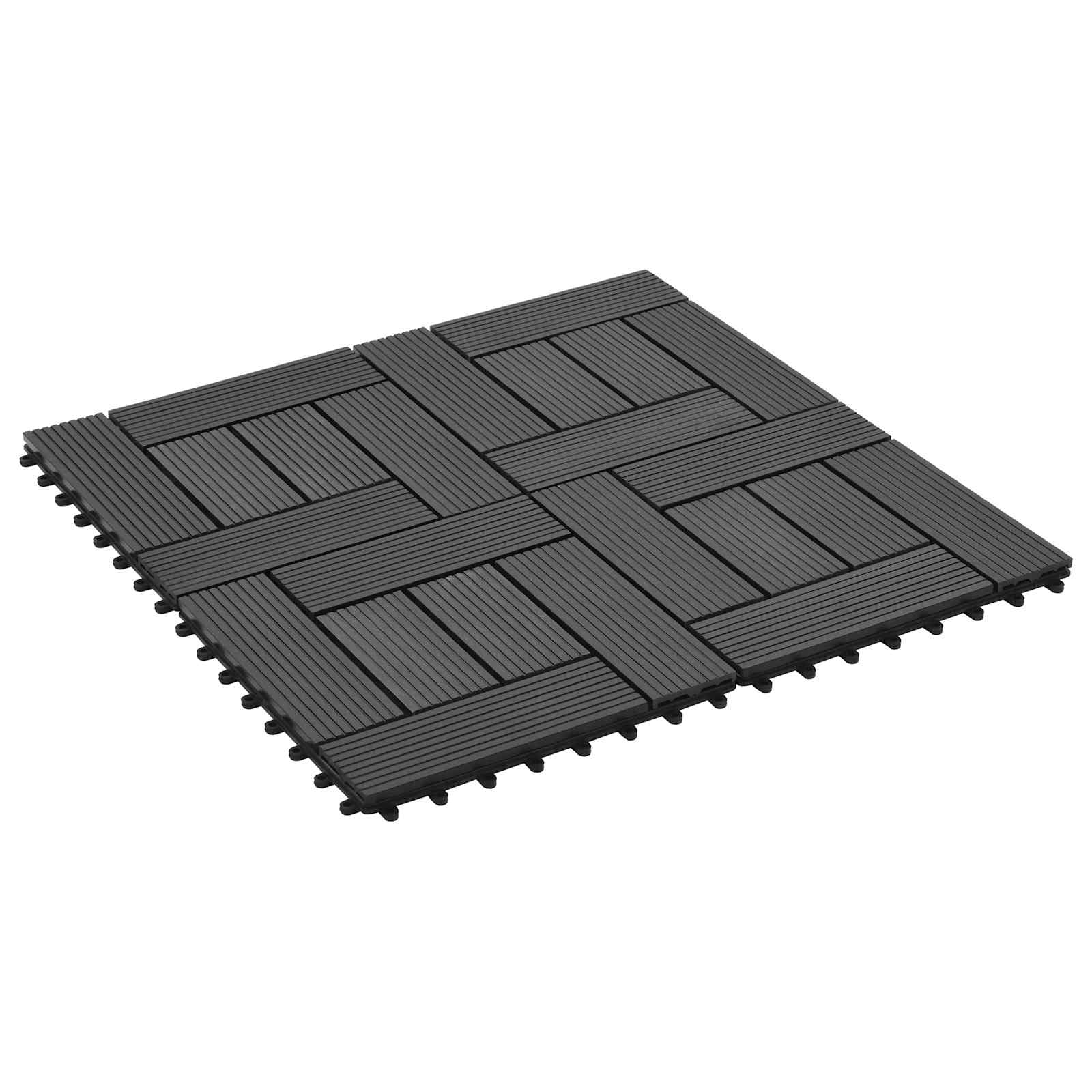 Generisch Terrassenfliese 11 STK. Schwarz 30 x 30 cm WPC,Haushaltsbedarf,9 kg-42046671