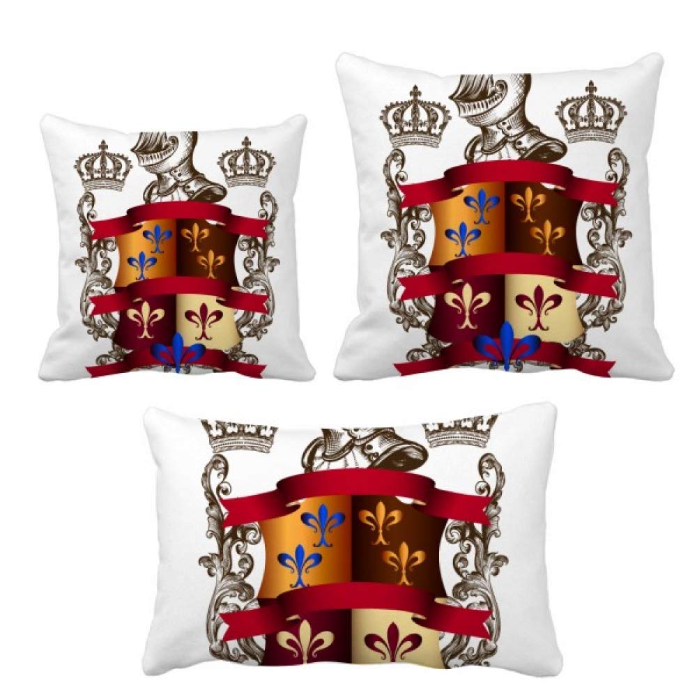 Parure de coussin de décoration canapé motif armure emblème médiéval