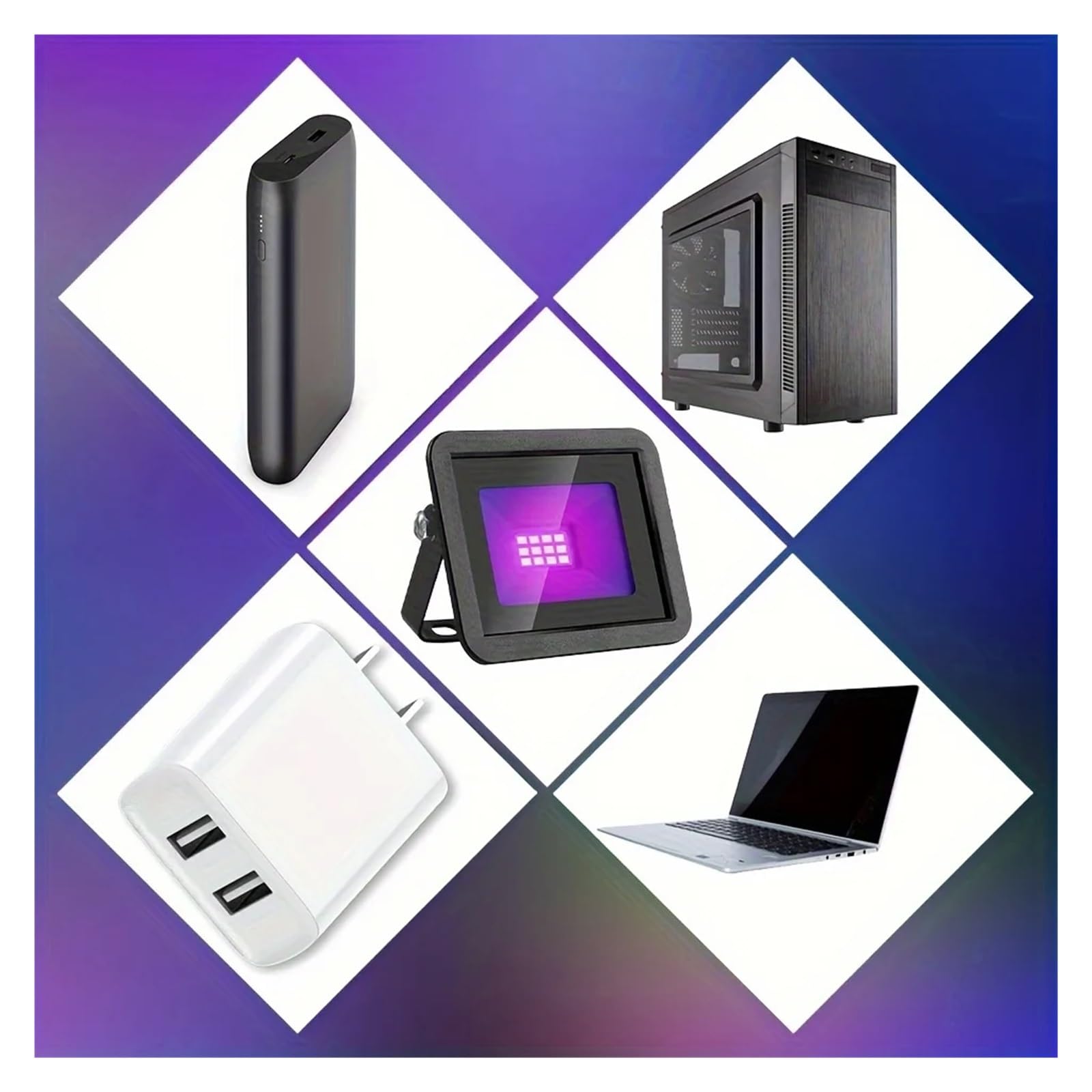 Lámpara de curado UV LED UV de 20 W, luz Ultravioleta 385-400 NM, Fluorescente for escenarios con Efecto y Interruptor, for Fiestas, DJ Festivales(24LEDs-3P)