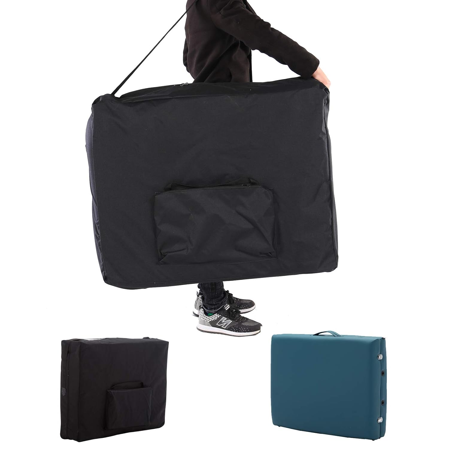 Artechworks Lightweight Massage Table with Aluminium Frame, 2 Fold Beauty Therapy Bed, w/Free Carry Case, Face Cradle, Arm Rests, Teal Green : Beauty & Personal Care