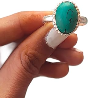 Natural Turquoise Ring, Oval Stone Ring, Blue Stone Ring, 925 Silver Plated Ring, Promise Ring, Handmade Ring, Gemstone Ring, Elegant Ring, Statement Ring, Cocktail Ring, Bohemian Ring, Trendy Ring, Women Gift Ring, Healing Crystal Ring, Christmas Gifts