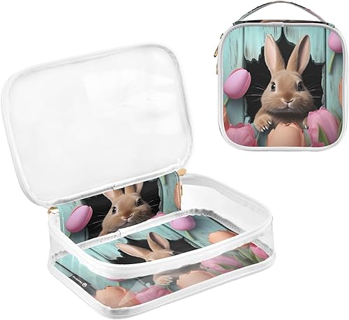 Miniatura 3 de Easter Bunny Rabbit Clear Toiletry Bag for Traveling,2 Pack Makeup Cosmetic Bag with Zipper,Travel Bag for Toiletries,Travel Essentials 21214642
