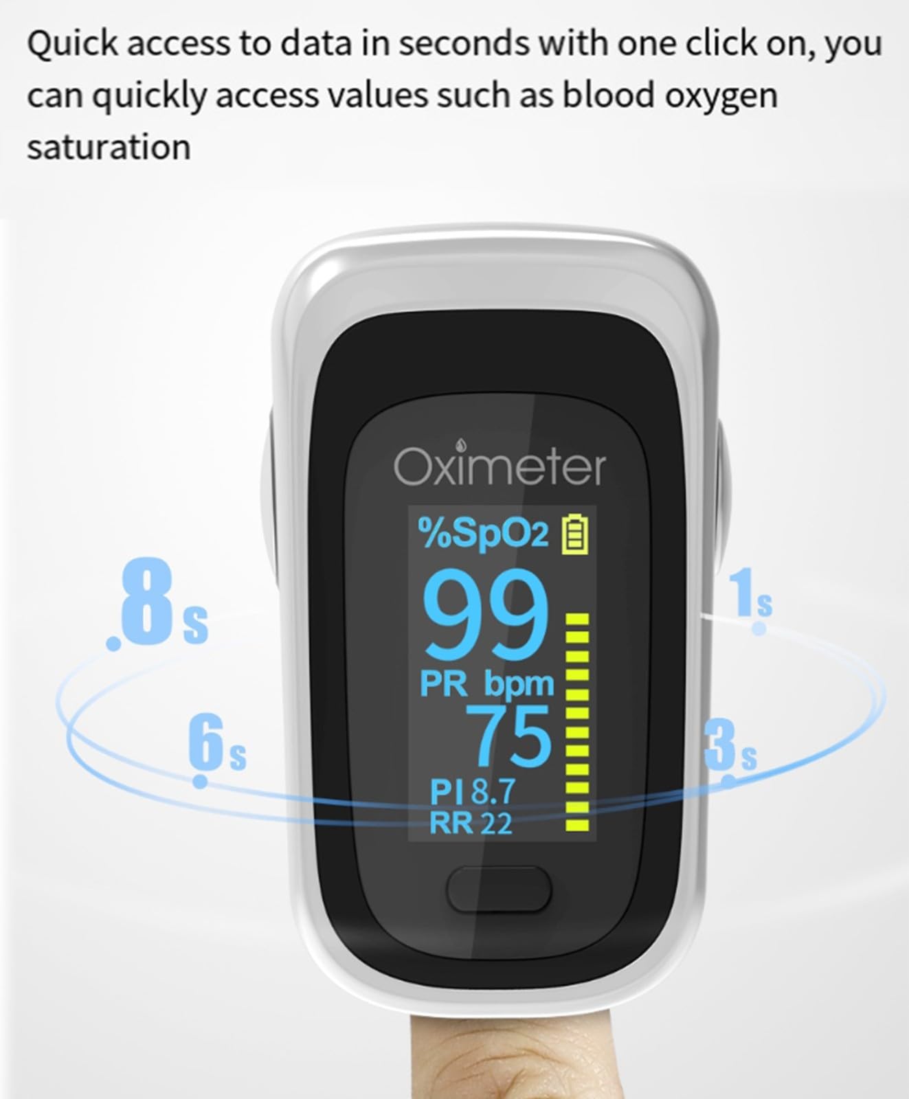 Saturometre Oxymetre, Oxymetre De Doigt Professionnel Oxymètre Saturomètre Appareil De Mesure Mesure La Fréquence D'impulsion De Saturation en Oxygène, Oxymètre avec Écran OLED