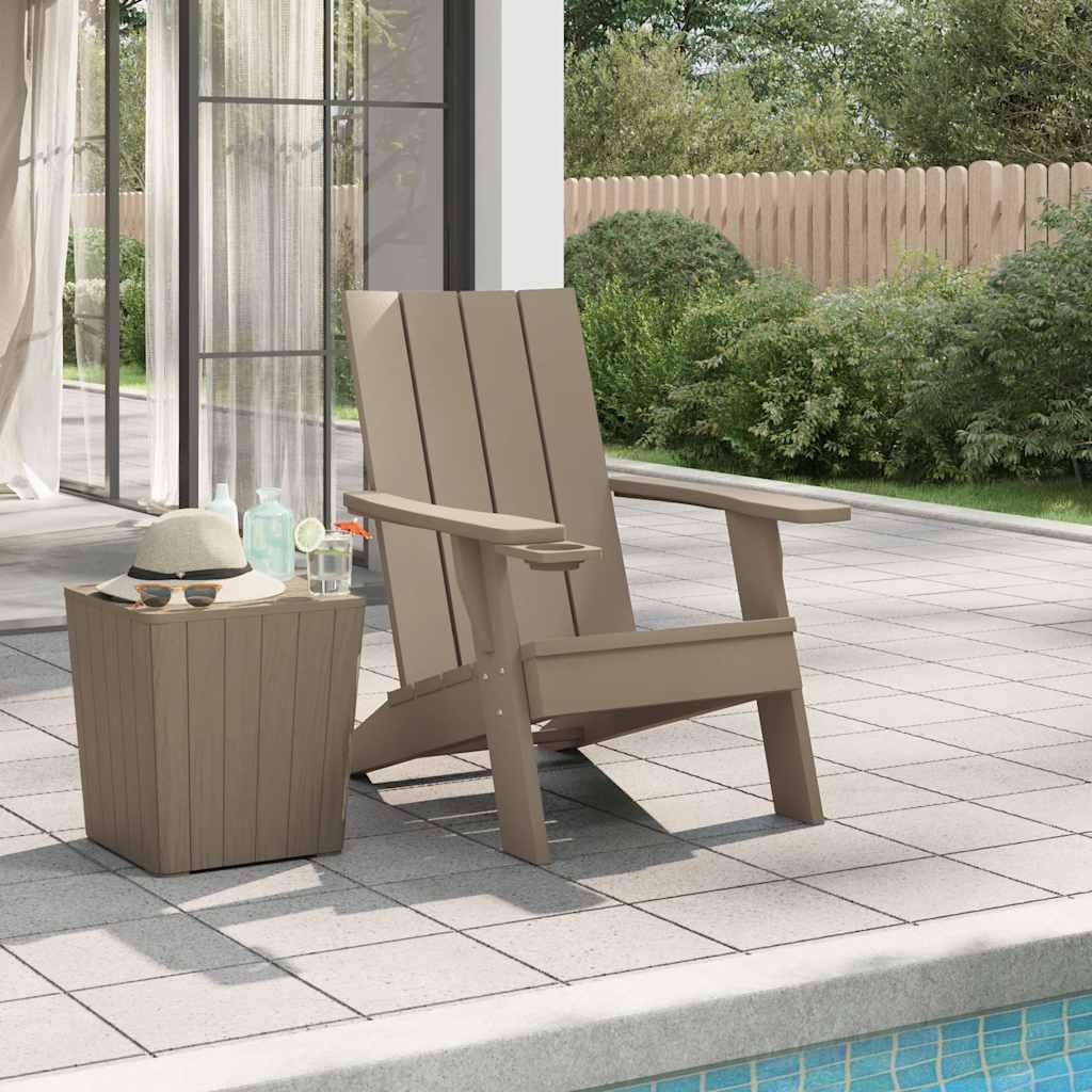 Adirondack krzesło ogrodowe z polipropylenu, 75 x 88,5 x 89,5 cm, z uchwytem na kubek, ergonomiczne, odporne na warunki atmosferyczne, można układać w stos, idealne na taras, balkon, do ogrodu