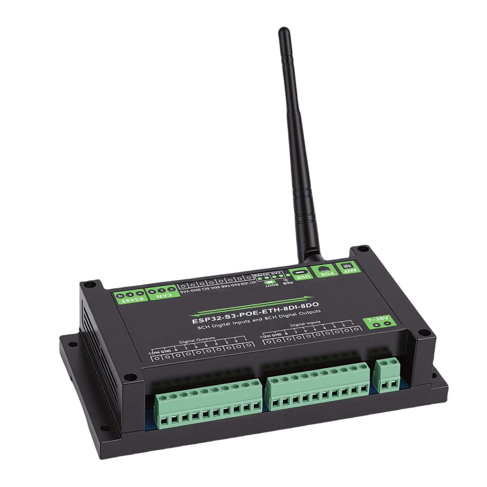 Annadue Supporto Scheda di Controllo Industriale per S3 Scheda di Sviluppo di Circuiti di Protezione di Isolamento Multiplo WiFi Bluetooth a 8 Ingresso Uscita Digitale 2,4 GHz