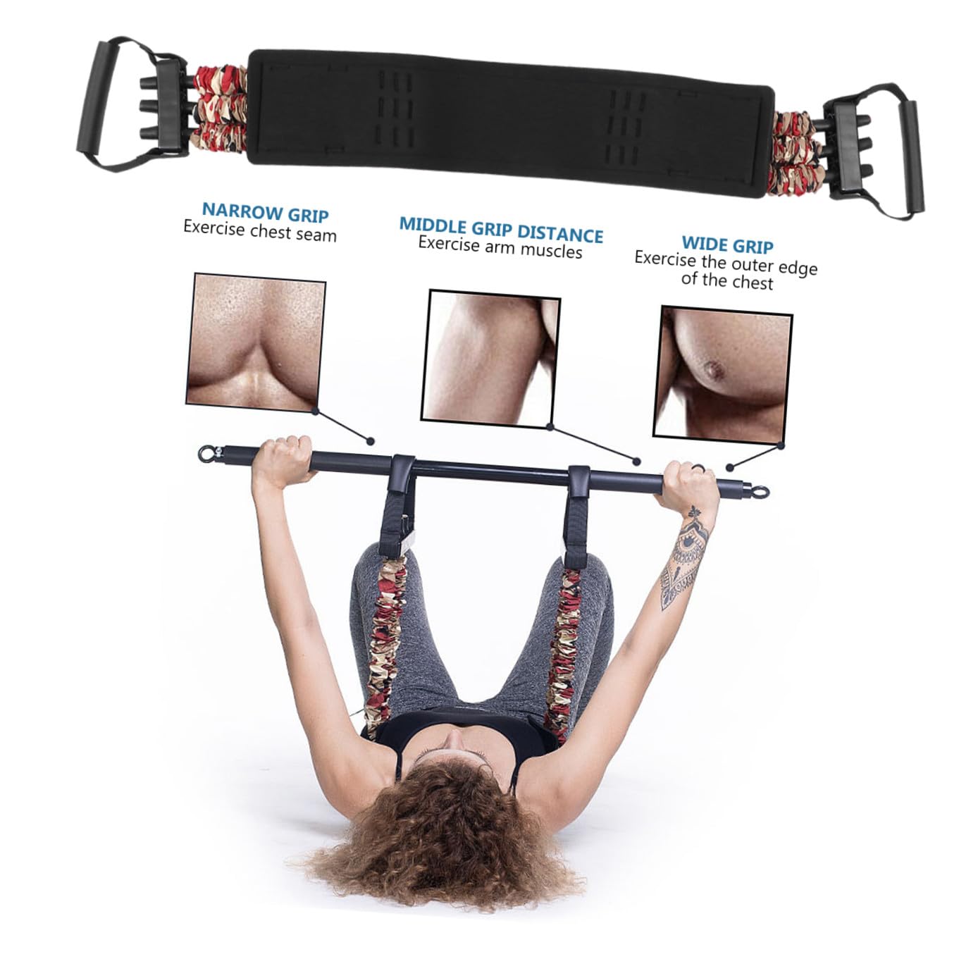 Toddmomy Bande Elastiche Resistenza per Allenamento Pettorale, Elastici Ginnastica in Nailon Leggeri e Morbidi, Fascia Elastica per Stretching e Potenziamento Muscolare