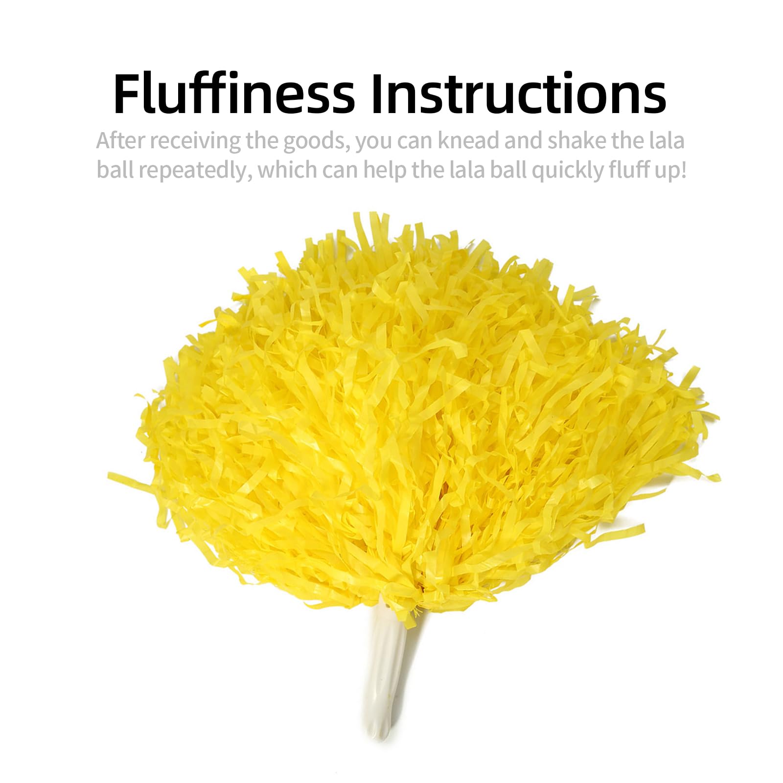 Pom Pom Cheerleader 2 Pezzi Pompon Colorati per Ragazze 8 Colori Giallo