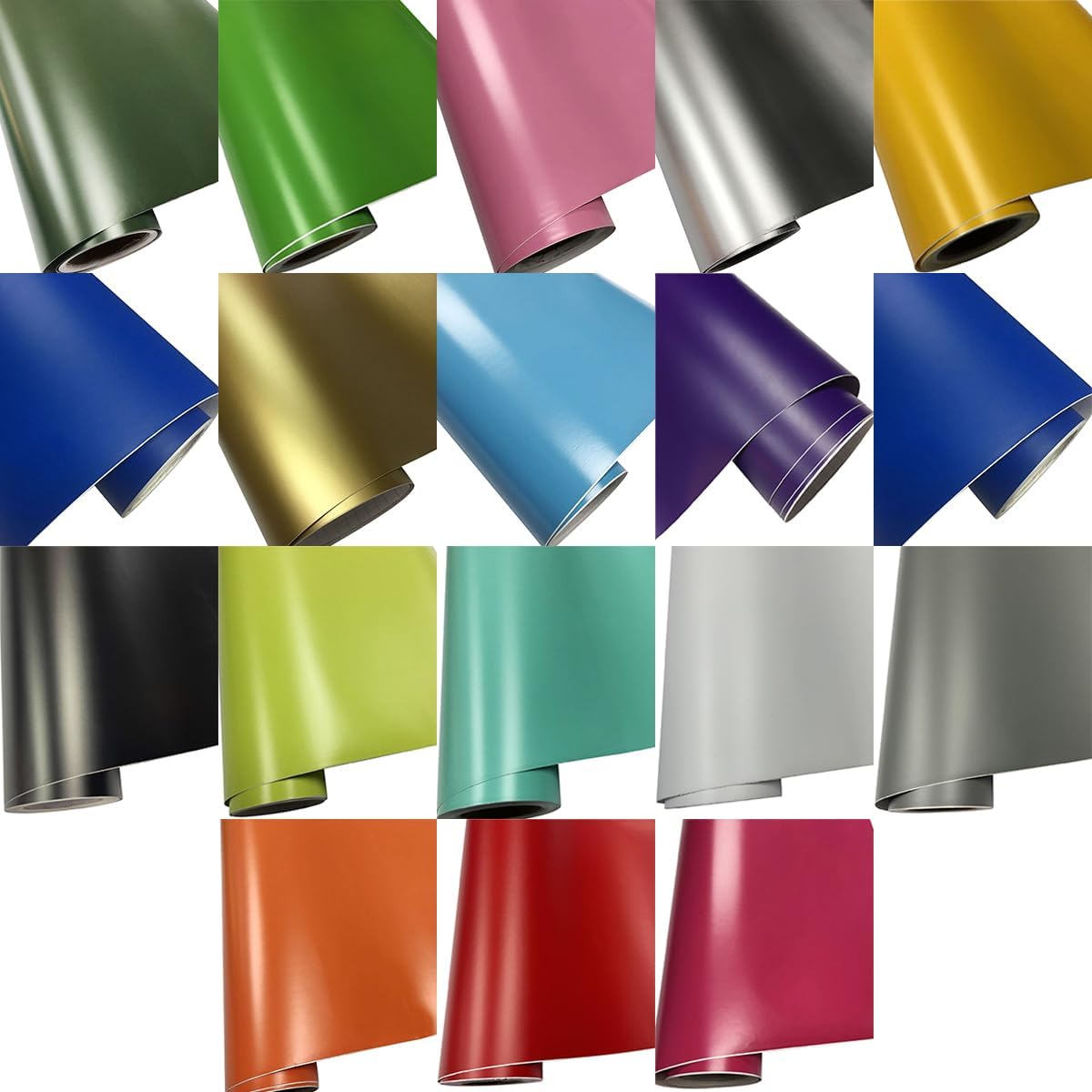 Bubble Free Car Vinyl Wrap, Self-Adhesive Car Sticker Roll for Vehicle, Automotive, Matte Solid Color, Army Green, 60x152cm