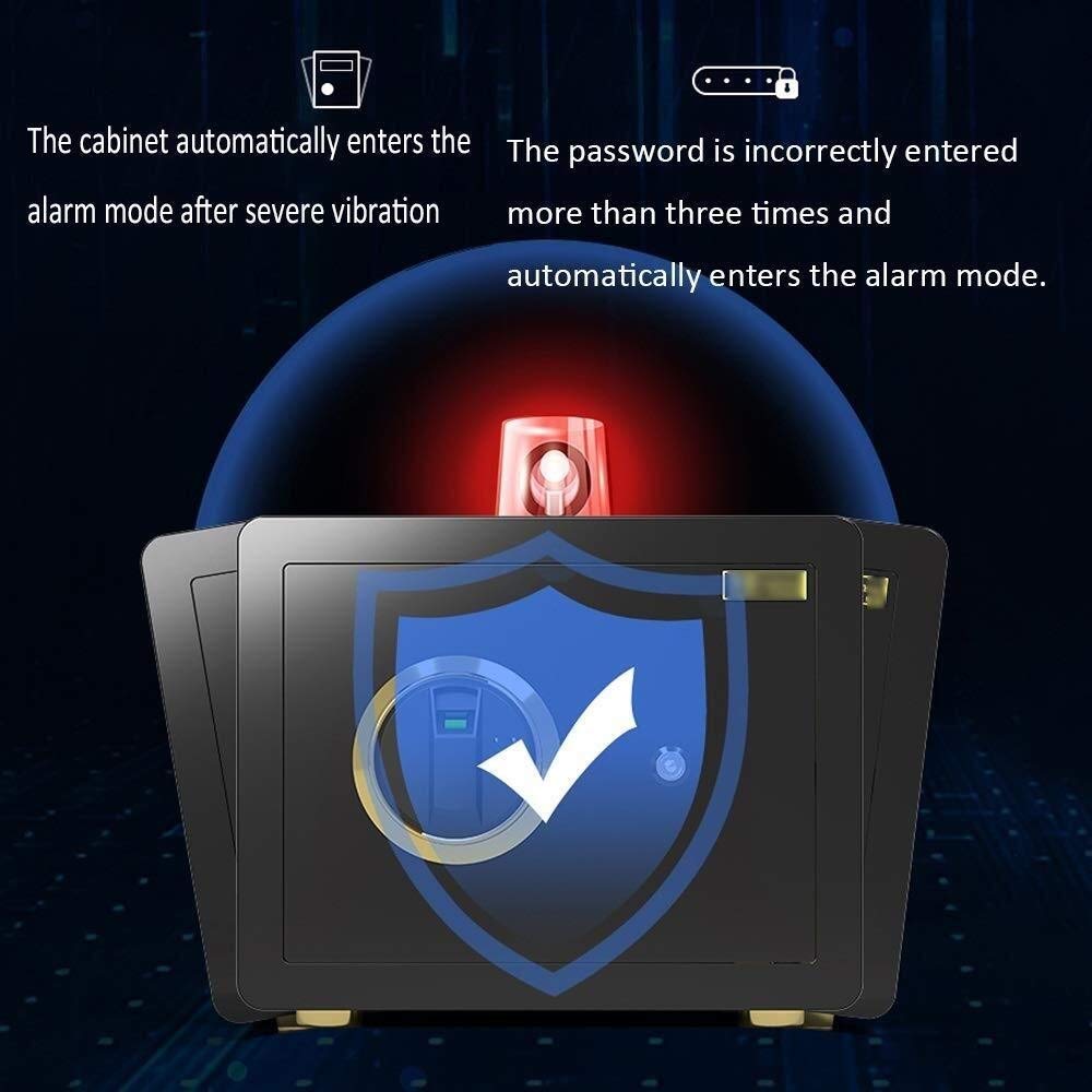 RLKHXBS Safe, Password is On Small Portable Anti-Theft Safes with Dual Intelligent Alarm System 25CM Coffer,Black Key Box