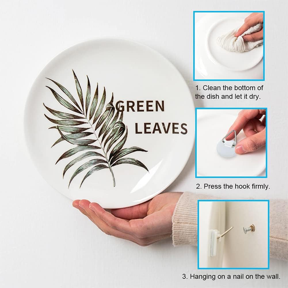 Ensemble De 4 Crochets Muraux Invisibles En Acier Inoxydable Pour Accrochage De Plaques Décoratives Et Œuvres D'Art, Inclus Clous Non Marquants Et Manchons De Protection, Tailles 8 Et 10 Pouces