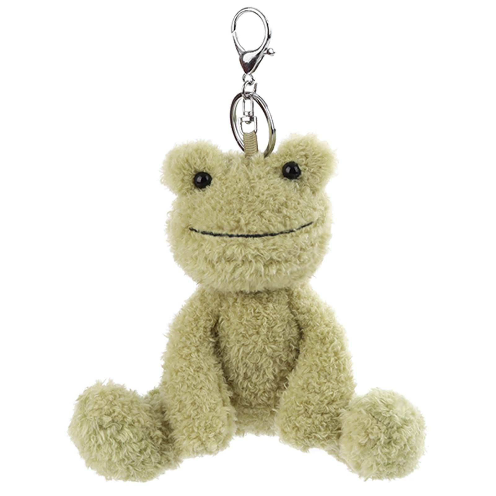 Apricot Lamb Cute Toys Plush Green frog Stuffed Animal Soft Keychain for Kids Bag, Purse, Backpack, Handbag (6 Inches)