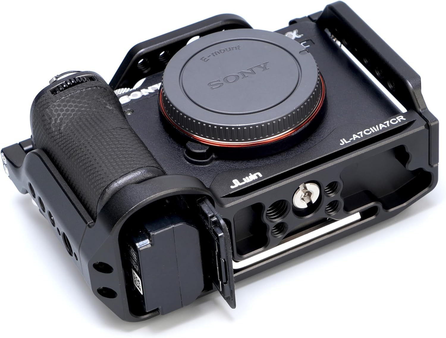 Hersmay Klatka na aparat Sony a7cii /a7cr płytka szybkozłączki do Arca-Swiss, otwory na śruby 1/4" i 3/8" i uchwyt na buty Cold Shoe Mount na akcesoria