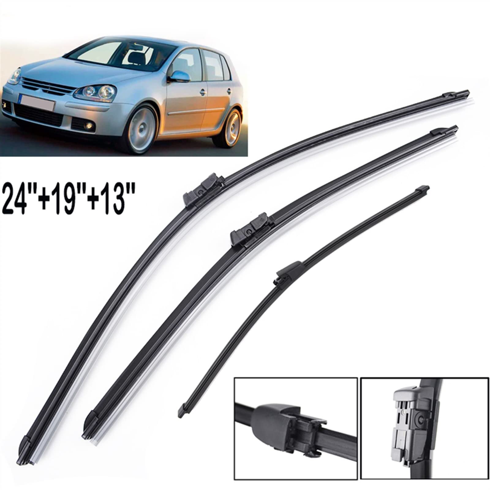 24 "19" 13" Anteriore E Posteriore Tergicristallo Spazzole Tergicristallo Accessori Auto per V&w per Golf 5 2005 2006 2007 2008 2009